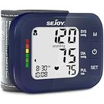 Blood Pressure Monitor Wrist Blood Pressure Machine Digital Automatic BP Cuff Monitors with Irregular Heartbeat Detection Large Display 2x60 Memory 5.3"-8.5" Adjustable Cuff for Home Use Blue