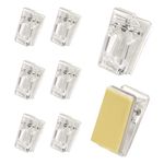 25 PCS Clear Self-Adhesive Clips Transparent Tapestry Wall Hanging Clips Plastic Hanging Spring Clips with Single-Sided Glue for Home Office Classroom Poster Photo File Hanging