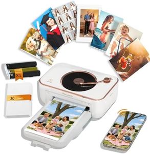 CP6000 4x6 Photo Printer with 20 Sheets & 1 Ribbon, Full-Color Thermal Dye Sublimation Wi-Fi Printing, Portable Instant Picture Printer for iPhone/Android, AR Video, Fun App, Home Use, White