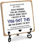 Inspirational Wooden Table Signs, 4 x 4 x 0.2 Inch Desk Decor Wood Plaque With Stand, I believe in you, you got this, Unique Gift Idea for Women Men Family School Teen Friend Coworker Home Office-11