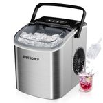 EUHOMY Ice Maker Machine Countertop Ice Cube Maker with Self-Cleaning Function,9 Cubes in 6 Mins,Portable Ice Cube Maker Machines with Ice Scoop & Basket for Home/Kitchen/Office/Bar