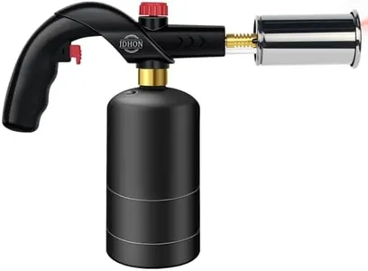 Propane Torch - JDHON Powerful Flamethrower, Kitchen Blow Cooking Torch with Adjustable Flame, Grill Gun for Searing Steak, BBQ, Baking - Campfire Charcoal Starter Lighter (Tank Not Included)