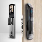 Denler DL02 Doorbell Lock, Smart Door Lock with | Dual Batteries | Face ID | LCD Display Camera | Inbuilt Wi-Fi | Anroid & iPhone app Support | Fingerprint | RFID Card | PIN | Key | 3 Years Warranty