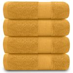 GC GAVENO CAVAILIA 700 GSM Bath Sheets - Large Bath Towels 2 Pack - Egyptian Cotton Towel Set - Quick Dry Towels - Soft Feel Towels - Ochre - 90X140