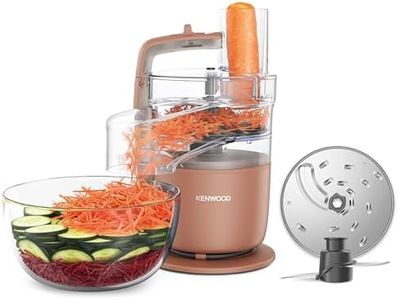 Kenwood MultiPro Go FDP22.​130RD, Kitchen Robot, Chops, Slices, Grates, Purees, and Kneads, 360° Express Serve, 1.3L Bowl, Kneading Blades, 4mm Disc, 650W, Clay Red
