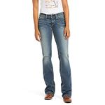 ARIAT Women's R.e.a.l. Mid Rise Straight Leg Jean-dotd Jeans, Rainstorm, 30 Short UK