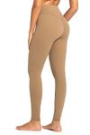 Sunzel Nunaked Workout Leggings for Women, Tummy Control Compression Workout Gym Yoga Pants, High Waist & No Front Seam Coca Mocha Small 28"