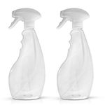 SPRAYZ Large 500ml Spray Bottles For Cleaning Solutions and Gardening, Plant, Water, Durable Trigger Sprayer, Refillable, Spray Bottle for Hair, All Directions, Clear Plastic Bottle 2x 500ml