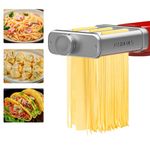 Pasta Attachment Set for KVC/KVL Kenwood Food Processor Pasta Machine, 3 in 1 Stainless Steel Pasta Attachment Includes Pasta Sheet Roller Spaghetti Cutter and Fettuccine Cutter Pasta Machine