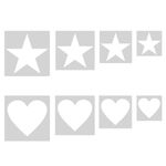 POHOVE 8Pcs Star Stencil Heart Stencil,Star Stencils for Painting Large to Small 4 Sizes Star Templates Heart Templates for Fabric Walls Arts Paper Home Decoration