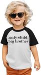 BOUTIKOME Promoted to Be Big Brother Shirts Toddler Baby Boy Announcement T-Shirt Summer Tops Short Sleeve Tees, Black, 3-4T