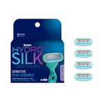 Hydro Silk Schick Hydro Silk Sensitive Care Womens Razor Refills, Pack of 4 Shower Storable Razor Refills