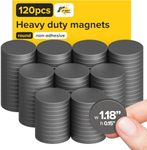 Heavy Duty Magnets for Crafts - Ultra Strong Round Magnets for DIY, Home Space Organization & Decoration - Perfect Size for Whiteboard & Fridge (120 pcs, 1.2x0.15)