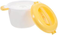 Cabilock Microwave Rice Cooker, Portable Microwave Pasta Steamer with Lid, Small Rice Maker Containers Bowl for Vegetables Travel Yellow