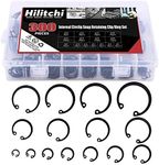 Hilitchi 300-Pcs [15-SIZE] Alloy Steel Internal Circlip Snap Retaining Clip Ring Assortment Set