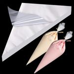100PCS 12 Inch Medium Disposable Icing Bags, Transparent Tear-Resistant Piping Bags for Cake Cupcake Dessert Decoration, Easy Grip for Pros & Beginners