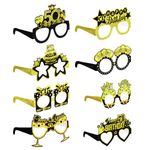 8 Pcs Birthday Party Eyeglasses, 50th Birthday Paper Sunglasses Decoration Happy Birthday Photo Booth Props Supplies for Her Birthday Party Girls Women Party Favors Decors Gift(50th)