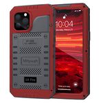 Mitywah Waterproof Case for iPhone 13 Pro, Heavy Duty Military Grade Armor Metal Case, Underwater Full Body Protective Case Shockproof Built-in Screen Protector Strong Rugged Case 6.1 inch, Red