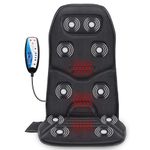 Comfier Massage Seat Cushion with Heat - 10 Vibration Motors, 3 Heating Pad, Back Massager for Chair, Massage Chair Pad for Back, Ideal Gifts for Dad/Mom