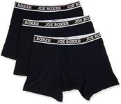 Joe Boxer mens 3 Pack Stretch 90/10 Boxer Briefs, U019 Black, Large US