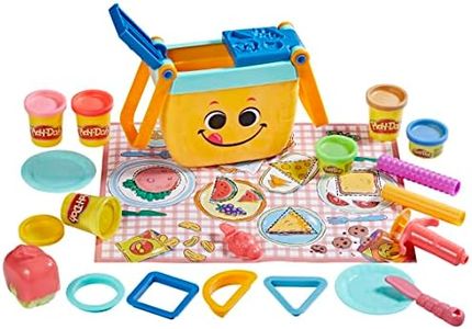 Play-Doh Picnic Shapes Starter Set, Preschool Toys for 3 Year Old Girls & Boys, Play Food, 12 Tools & 6 Modeling Compound Colors