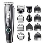 Hatteker Hair Clippers Beard Trimmer for Men Hair Trimmer Cordless Grooming Kit Haircut Kit for Men Kids Adults Upgrade Hair Trimmer with LED Display USB Rechargeable Wet & Dry