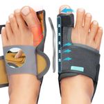 TENICORE Bunion Corrector Big Toe Straightener - Adjustable Bunion Splint Bunion Pads with 2 Angle Plates, Bunion Toe Separator with Double Non-slip Strap for Day Night Support - for Both Foot 1 Pair