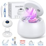 COBEEK Upgraded Ultrasonic Retainer Cleaner Machine, 52kHz Ultrasonic Dental Cleaner Pod for Night Guards, Aligner, Braces, Toothbrush, Jewelry, Ultrasonic Denture Cleaner with Digital Timer & 250ML