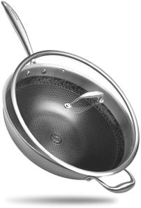Reishunger Premium Edelstahl Wok – 32 cm Durchmesser – mit keramischer Antihaft-Beschichtung – Frei von PFAS, PFOA und PTFE – Für alle Herdtypen & den Backofen geeignet