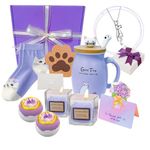 WOSHIDEFA Cat Gifts for Women, Cat Gifts for Cat Lovers, Cat Coffee Mug, Christmas Gifts for Cat Mom, Cat Themed Gift Baskets for Cat Lovers, Birthday, Mother's Day Gifts for Women, Her, Wife