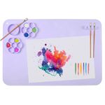 SOQKEEN Silicone Painting Mat, 24"×16" Reusable Craft Mat for Painting, Non-Stick Art Mat Large Silicone Crafting Mat Collapsible Paint Mat for Watercolour Cutting Art Creation Clay and DIY Projects