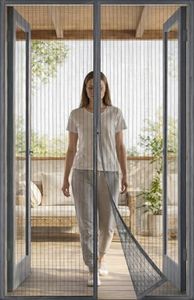 Lyrovo Mosquito Net for Doors with Magnet | Magnetic Mosquito Net Door | Heavy Duty Mesh | Auto Close | Easy Install | Insect & Fly Protection for Home (Grey, 210x100cm)