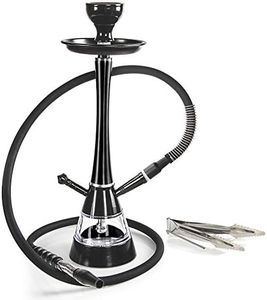 REANICE 18.5" Hookah Set 1 Hose Premium Aluminum Hookah Kit with Shisha Accessories (Black) …