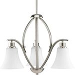 Progress Lighting P4489-09 Joy Collection 3 Light Chandelier, Brushed Nickel