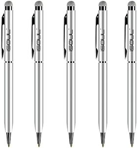Stylet Tablette, iSOUL 2 en 1 Stylus avec Stylo Bille Lot de 5 Pièces Stylets pour iPhone iPad Galaxy iPod Huawei OnePlus Stylus pour Tous Les Téléphone à écran Tactile et Les Appareils Tablettes