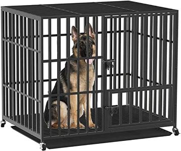 BingoPaw Cage Chien Interieur Solide: Caisse de Transport XXL sur Roulette Grand Chien Grande Taille - Cages Robuste Extérieur pour Gros Chiens en Métal avec 3 Porte et Plateau Amovible 117x96x84cm