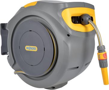 Hozelock Auto Reel 30m Wall-Mounted Hose Reel – Auto-Rewind, Nozzle & Fittings Included