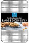 Zulay 10”x15” Wire Cooling Rack - Stainless Steel Wire Baking Rack For Oven Cooking Fits Jelly Roll Pan - Heavy Duty Wire Grid Oven Rack & Cooking Rack For Baking, Roasting, BBQ & More