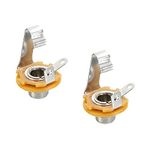 sourcing map Guitar Input Jack 1/4" Stereo Jack Mono Panel Mount Socket Silver for Guitar Bass Speakers Footswitch 2pcs