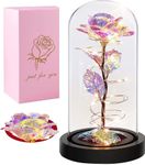 ShopiBuy Plastic Birthday Gifts For Mom, Gifts For Girlfriend, Colorful Galaxy Flower Rose Gift For Women Wife, Wedding, Christmas, Birthday, Thanksgiving, Romantic For Wife Women