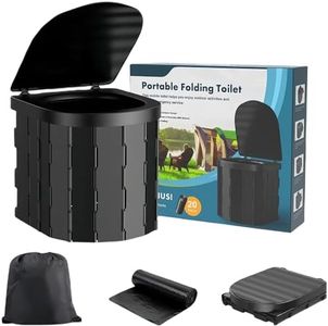 Portable Toilets for Adults Collapsible, Lightweight Camping Toilet, Extra Tall Emergency Toilet for Car, Travel Toilet with Trash Bag with Foldable Toilet with Lid, Carry Bag (20 Cleaning Bags)