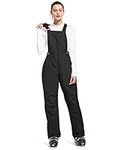 BALEAF Ski Trousers Womens Insulated Winter Warm Snow Pants Waterproof Windproof Ski Bib Overalls Black XL