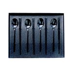 Set of 4 Korean Chopstick and Spoon Sets, Metal Stainless Steel… (Black)