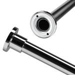 Croydex Premium Shower Curtain Pole with Classic Round Wall Brackets, Stainless Steel Shower Curtain Rail, Maximum Length 2000mm, 25mm Diameter Shower Pole, Chrome Plated