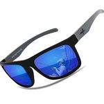 Polarized Sunglasses for Men Fishing Driving Glasses HD Nylon Lens Matte Black Lightweight