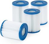 SPLASH! Pool Pump Filter Cartridges - Available in Size 1 and Size 2, Fits 300 Gal/H and 530 Gal/H Pumps, Durable PET Material, Easy to Clean and Reuse, REACH Certified (530 Gal/H Pack of 4)