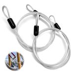 Neyared 2PCS Wire Lightweight Bike Lock Cable, Double Loop Steel Security Lock Chain for Padlocks Scooter Bicycle Suitcase（79inch）