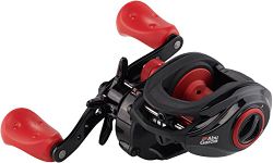 Abu Garcia Max X Low Profile Baitcast Fishing Reel - Red and Black Casting Reel for Predator Fishing, Pike, Perch and Zander