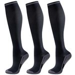 Niorasen Compression Socks for Women & Men, 3 Pairs Flight Socks, Travel Socks, Compression Stockings Fit Running, Football, Flying, Medical, Prevent Varicose Veins, Promote Circulation (20-30mmHg)