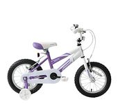 Ammaco Misty Girls Kids 14" Wheel Kids Bicycle Cycle BMX Bike & Removable Stabilisers Purple/White Age 4+ First Bike